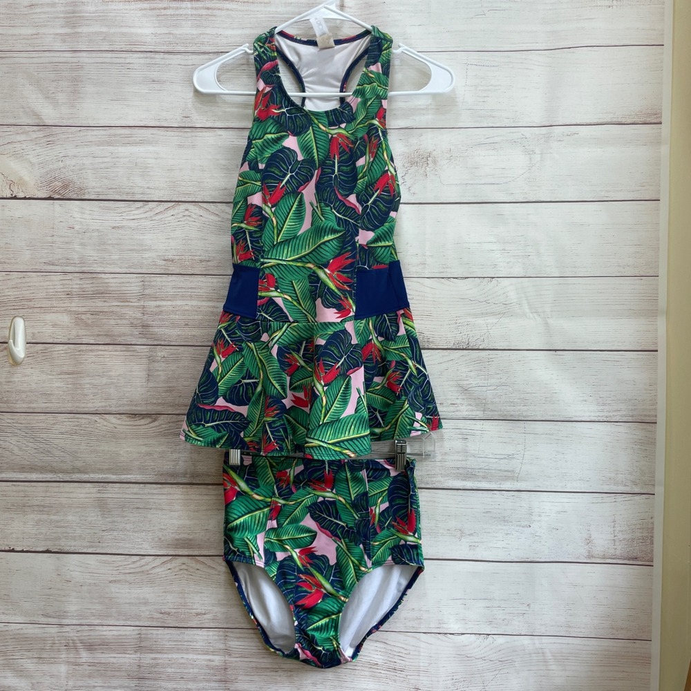 LIME RICKI TWO PIECE GREEN FLORAL SWIMSUIT